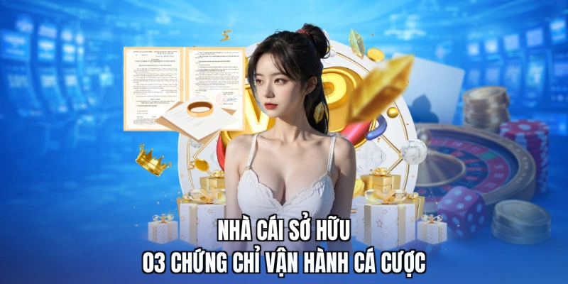 Nhà cái sở hữu 03 chứng chỉ vận hành cá cược